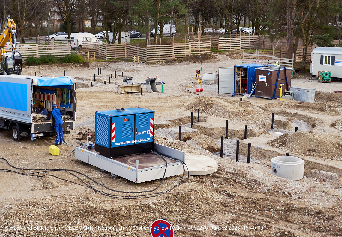 12.01.2023 - Baustelle an der Quiddestraße Haus für Kinder in Neuperlach